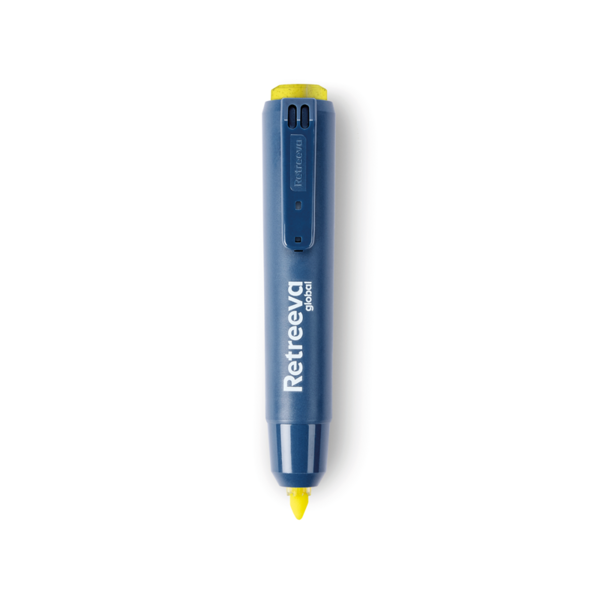 Retreeva highlighter detecteerbaar behuizing blauw inklikbaar inkt geel (RG-HRM-YL)
