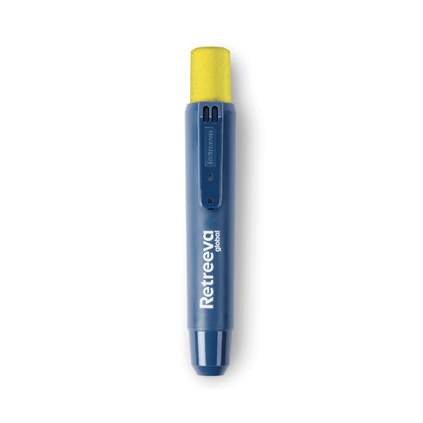 Retreeva highlighter detecteerbaar behuizing blauw inklikbaar inkt geel (RG-HRM-YL)