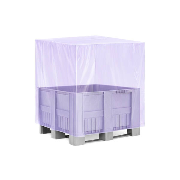 LDPE hoezen 130/2x50x210 cm 0,080mm paars op plastic koker