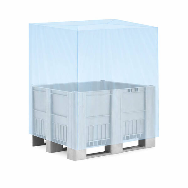 LDPE hoezen 130/50x210cm 80mµ blauw op koker