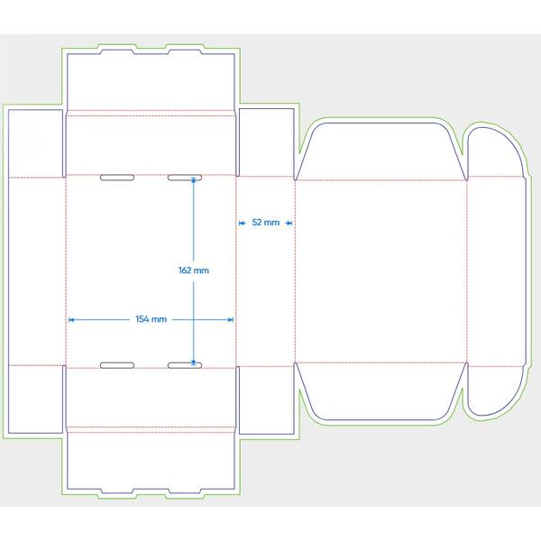 Vouwdozen Fefco 0201 510x330x155 mm wit EE 2 met beluchtingsgaten korte zijde