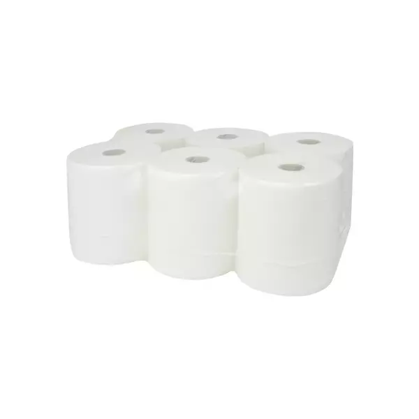 Handdoekrol cellulose wit 2-laags 140 meter (per 6 rollen)
