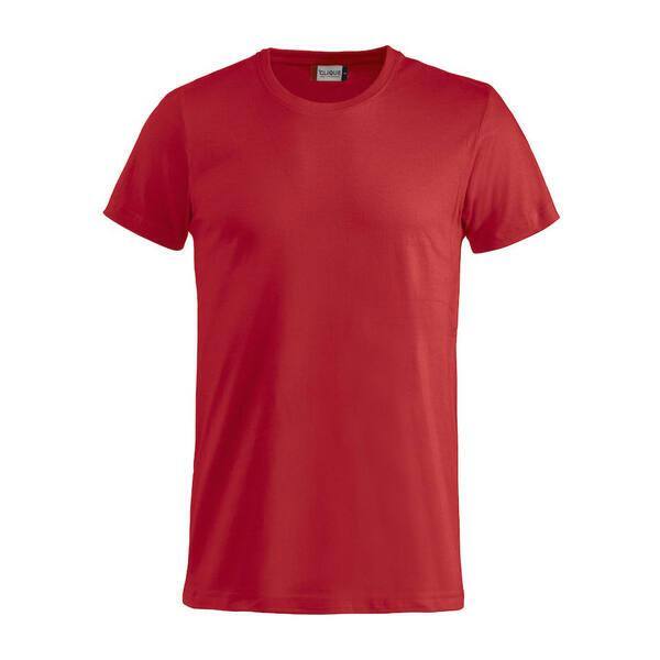 T-Shirt Clique Basic rood, inclusief bedrukking 