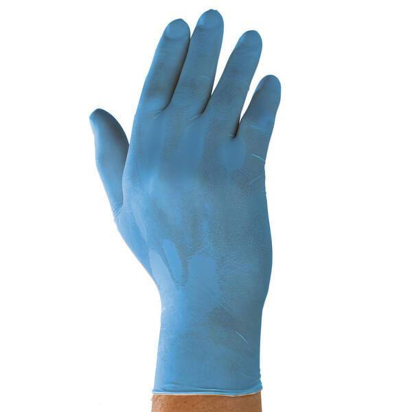 Onderzoekshandschoenen latex blauw, gepoederd (diverse maten)