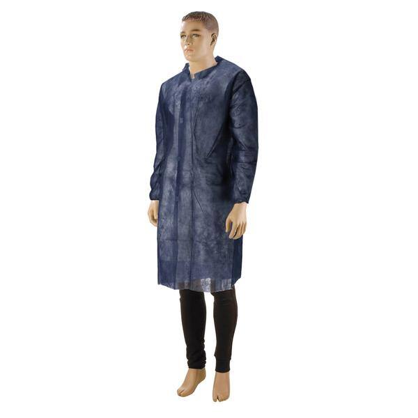 Bezoekersjas PP non-woven klittenband blauw (diverse maten)