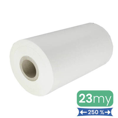 Machinefolie 23my 50cm x 1.500m Wit opaak rek <250% Normal cling
