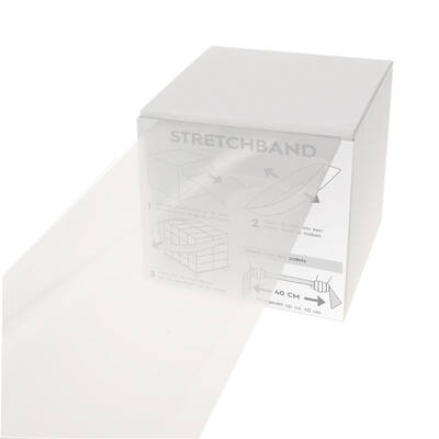 Elastic stretchband 100 x 1.200mm transparant 100 stuks per doos
