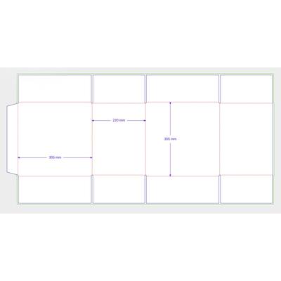 Amerikaanse vouwdozen FEFCO 0201 305x220x250mm BC-golf bruin FSC