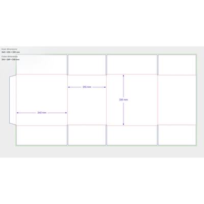 Amerikaanse vouwdozen FEFCO 0201 340x255x330mm BC-golf bruin FSC