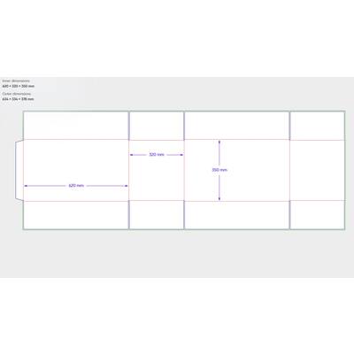 Amerikaanse vouwdozen FEFCO 0201 620x320x350 mm BC-golf bruin FSC