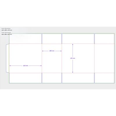 Amerikaanse vouwdozen FEFCO 0201 460x280x410mm B-golf bruin FSC