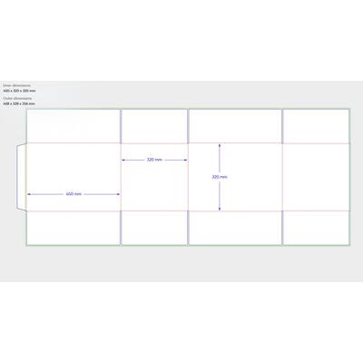 Amerikaanse vouwdozen FEFCO 0201 450x320x320mm C-golf bruin FSC