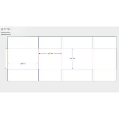 Amerikaanse vouwdozen FEFCO 0201 600x450x400mm C-golf bruin FSC