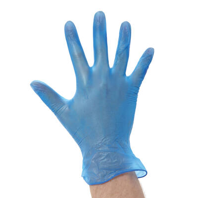 Onderzoekshandschoenen ongepoederd vinyl blauw maat XL