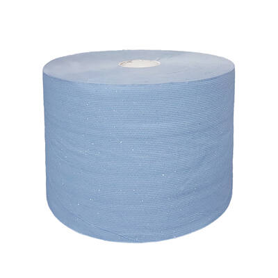 Industrierol verlijmd 22cm 2-laags 2x360m blauw in folie (55940)