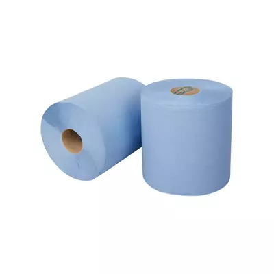 Poetsrollen midi 1-laags zwaar blauw 19cm x 300m (per 6 rollen)