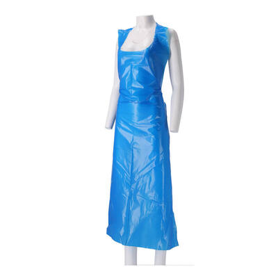 Schort op blok PE 20mµ geruwd blauw 125x80 cm (608014)