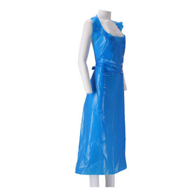 Schort op blok PE 20mµ geruwd blauw 125x80 cm (608014)
