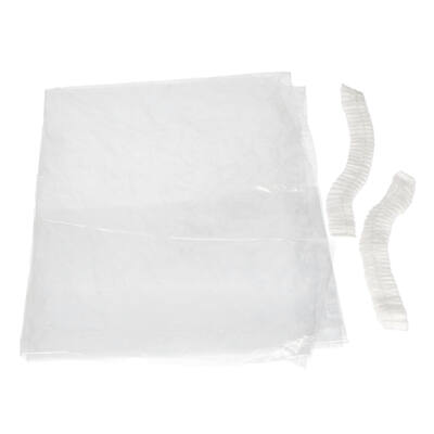 Haarnet wokkels PP non-woven enkel elastiek wit 52 cm