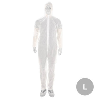 Coverall PP non-woven met ritssluiting wit maat L