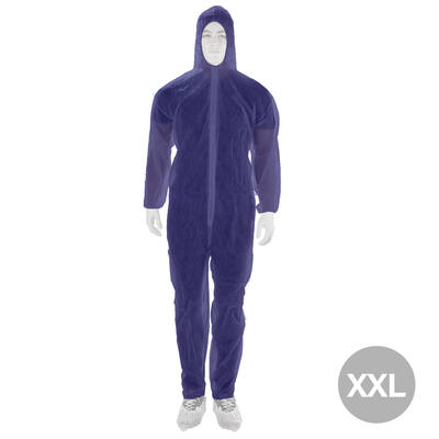 Coverall PP non-woven ritssluiting blauw maat XXL