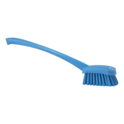 Vikan afwasborstel lange steel harde vezels blauw 415x75x71 mm (41863)
