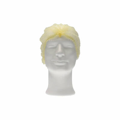 Haarnet wokkels PP non-woven enkel elastiek geel 52 cm