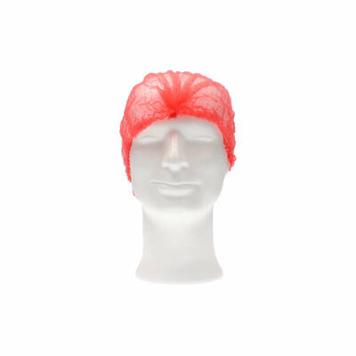 Haarnet wokkels PP non-woven enkel elastiek rood 52 cm