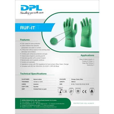 Handschoenen DPL RUF-IT groen maat L 9.5