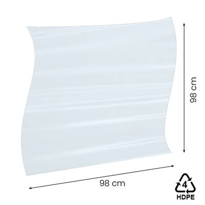 HDPE vellen 98 x 98cm 20 mµ blauw 2%
