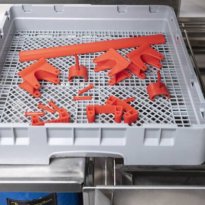 Vikan ophangsysteem hygiënisch Hi-Flex 3 band klemmen 2 haken rood 420x87x48 mm (10114)