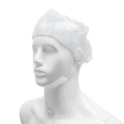 Haarnet baret PP non-woven enkel elastiek wit 58 cm