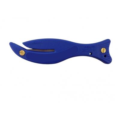 Veiligheidsmes Fish 2000 met haakmes blauw automatisch terugspringend