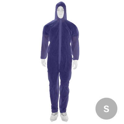Coverall PP non-woven met ritssluiting blauw maat S