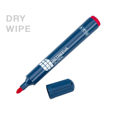 Retreeva dry wipe marker detecteerbaar behuizing blauw inkt rood (RG-WBM-RD)