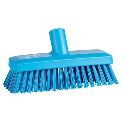 Vikan compacte vloerschrober/wandschrobber harde vezels blauw 255x75x115 mm (70423)