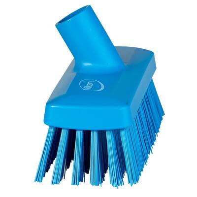 Vikan compacte vloerschrober/wandschrobber harde vezels blauw 255x75x115 mm (70423)