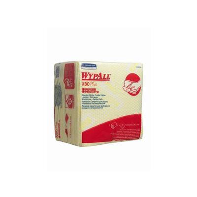 Sopdoek WypAll® X80 Plus Hydroknit® ¼-vouw 1-laags geel 34,5x33,5cm (19164)