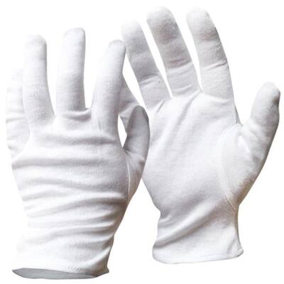 Handschoenen interlock (sinterklaashandschoen) wit maat 12