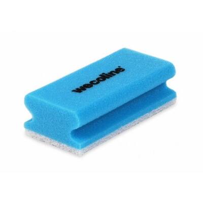 Wecoline schuurspons blauw/wit met handgreep 14x7x4,5 cm