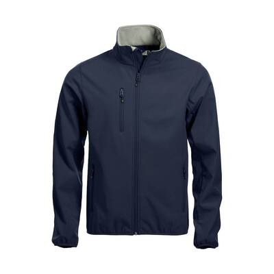 Basic Softshell Clique Basic inclusief bedrukking donkerblauw maat S