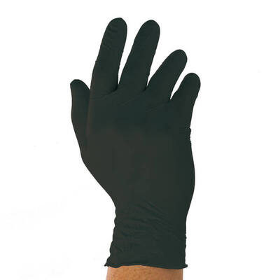 Onderzoekshandschoenen ongepoederd nitril Q-Grip Tyre zwart maat M