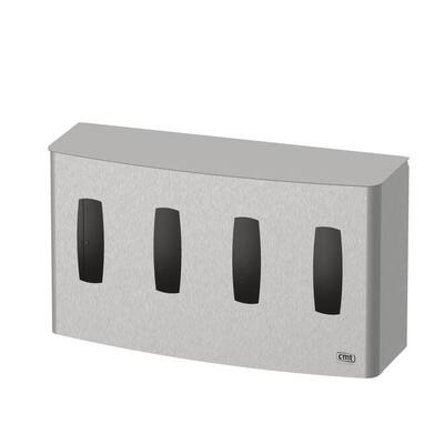 CMT Swoosh handschoenwandhouder Quattro horizontaal gesloten RVS (3368)