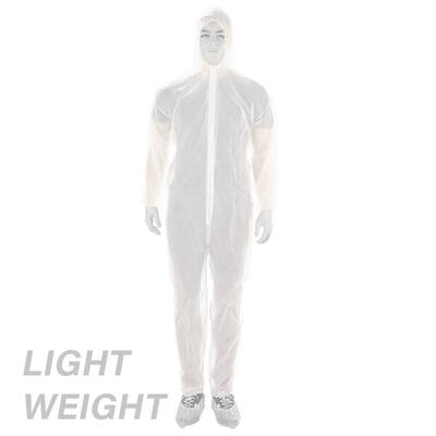 Coverall PP light non-woven met ritssluiting wit maat L