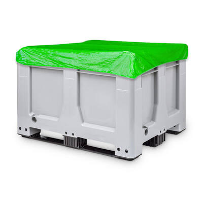 LDPE covers blok pallets 30 mµ groen met elastiek 105x125x25 cm