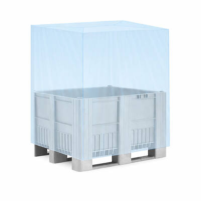 LDPE hoezen 130/50x210cm 80mµ blauw op koker