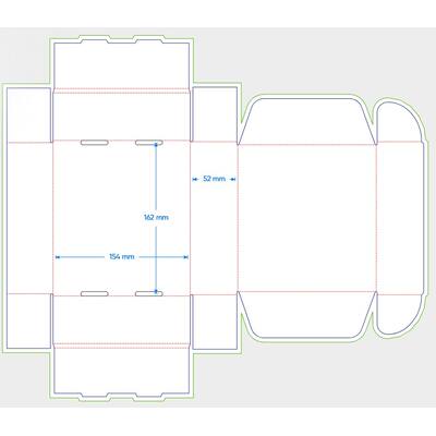 Vouwdozen Fefco 0201 510x330x155 mm wit EE 2 met beluchtingsgaten korte zijde