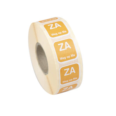 Daglabel 'Ma weg op Wo' afwasbaar 19x19 mm