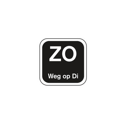 Daglabel 'Zo weg op Di' afwasbaar 19x19 mm