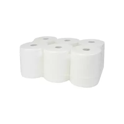 Handdoekrol cellulose wit 2-laags 140 meter (per 6 rollen)